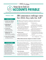 Keep up to date on Accounts Payable, Issue No. 555 - February 1, 2022