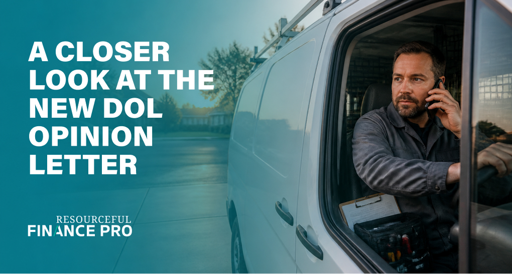 Field service technician taking a client call from his work van at dawn, illustrating DOL compensable travel time rules.